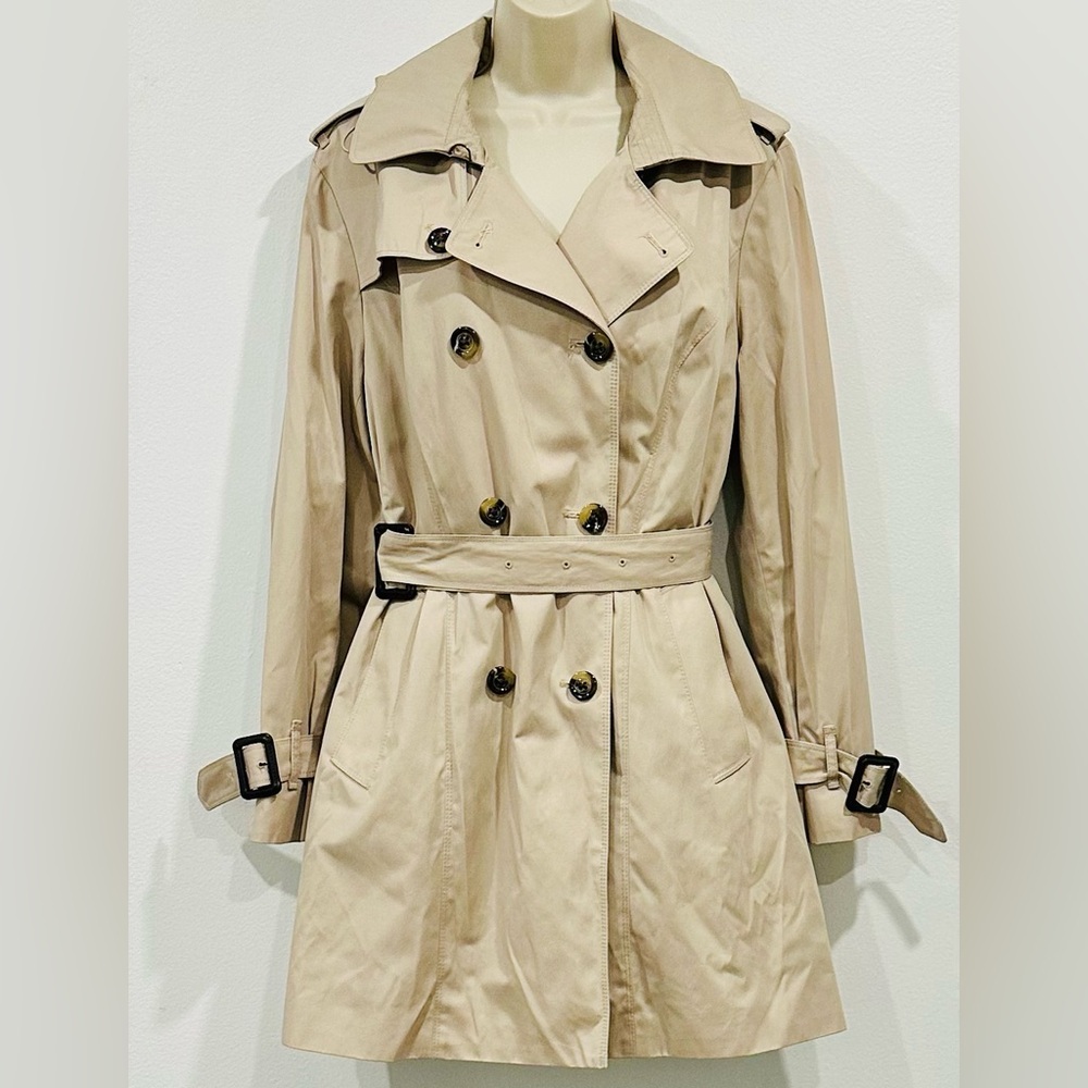 London Fog Beige Double-Breasted Water Resistant Trench Coat